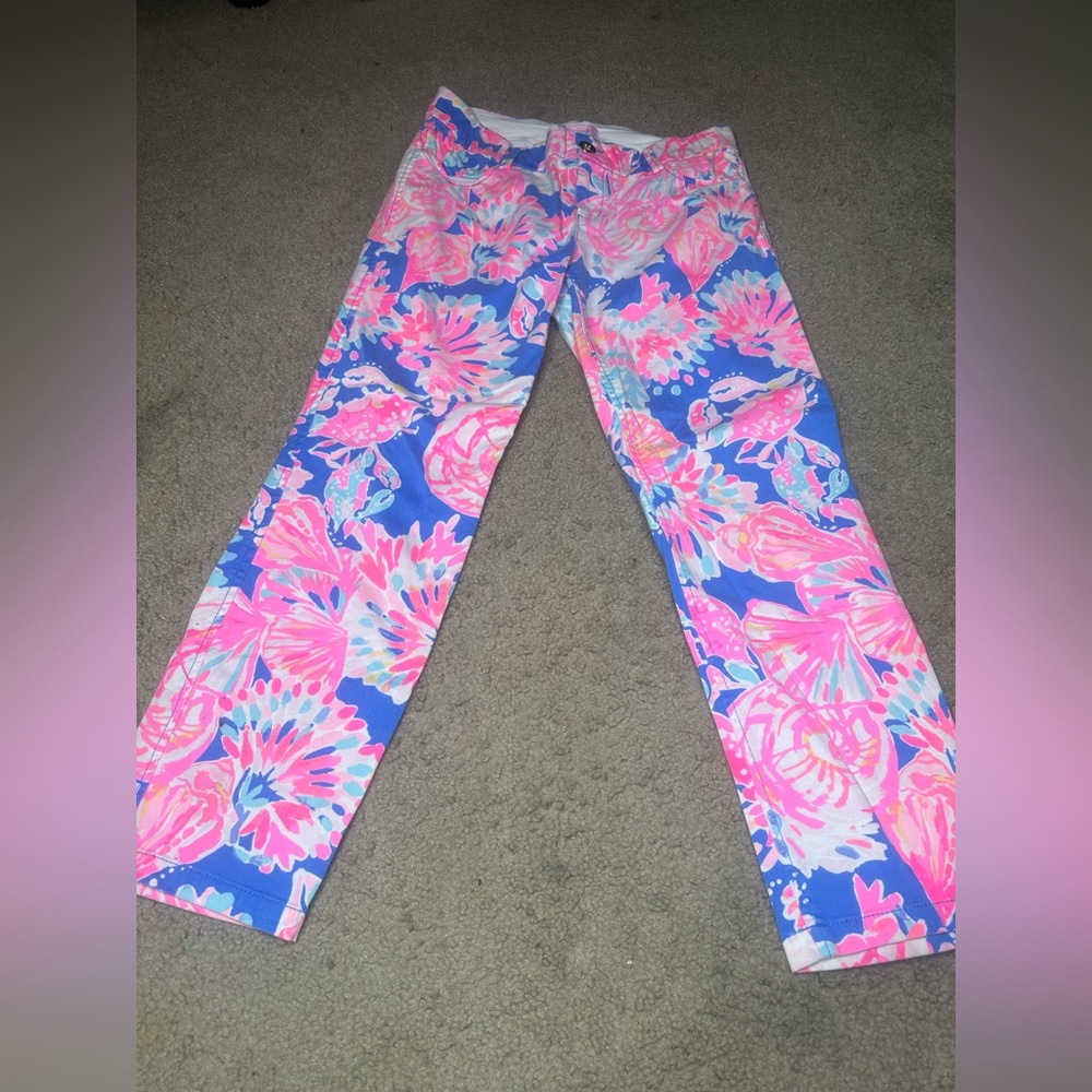 Lilly Pulitzer SADiE CROPPED Pant STRETCH BENNETT BLUE Dreamin’ CHINO Size 4